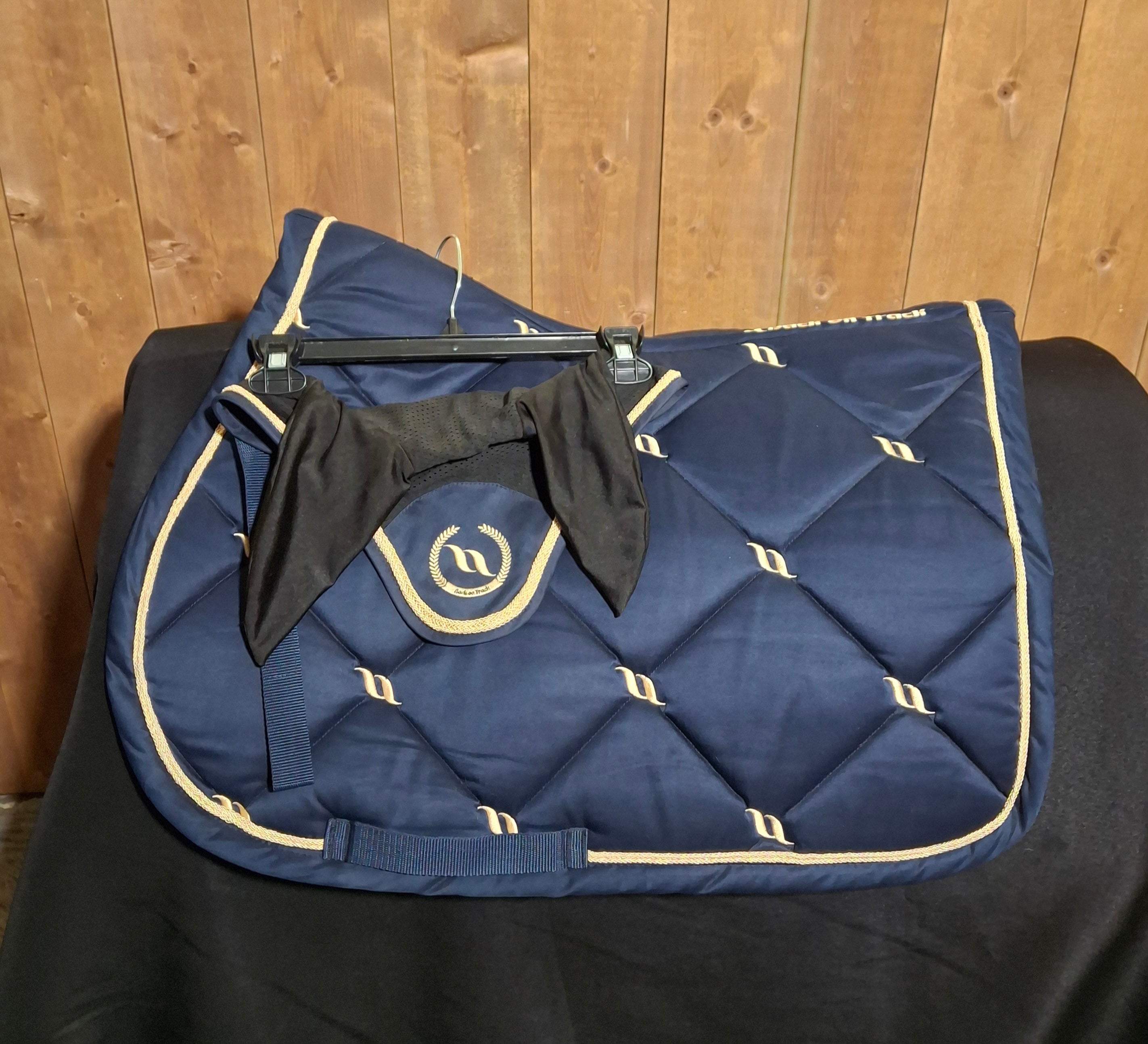 Used Back On Track Nights Collection Saddle Pad & Ear Bonnet Set