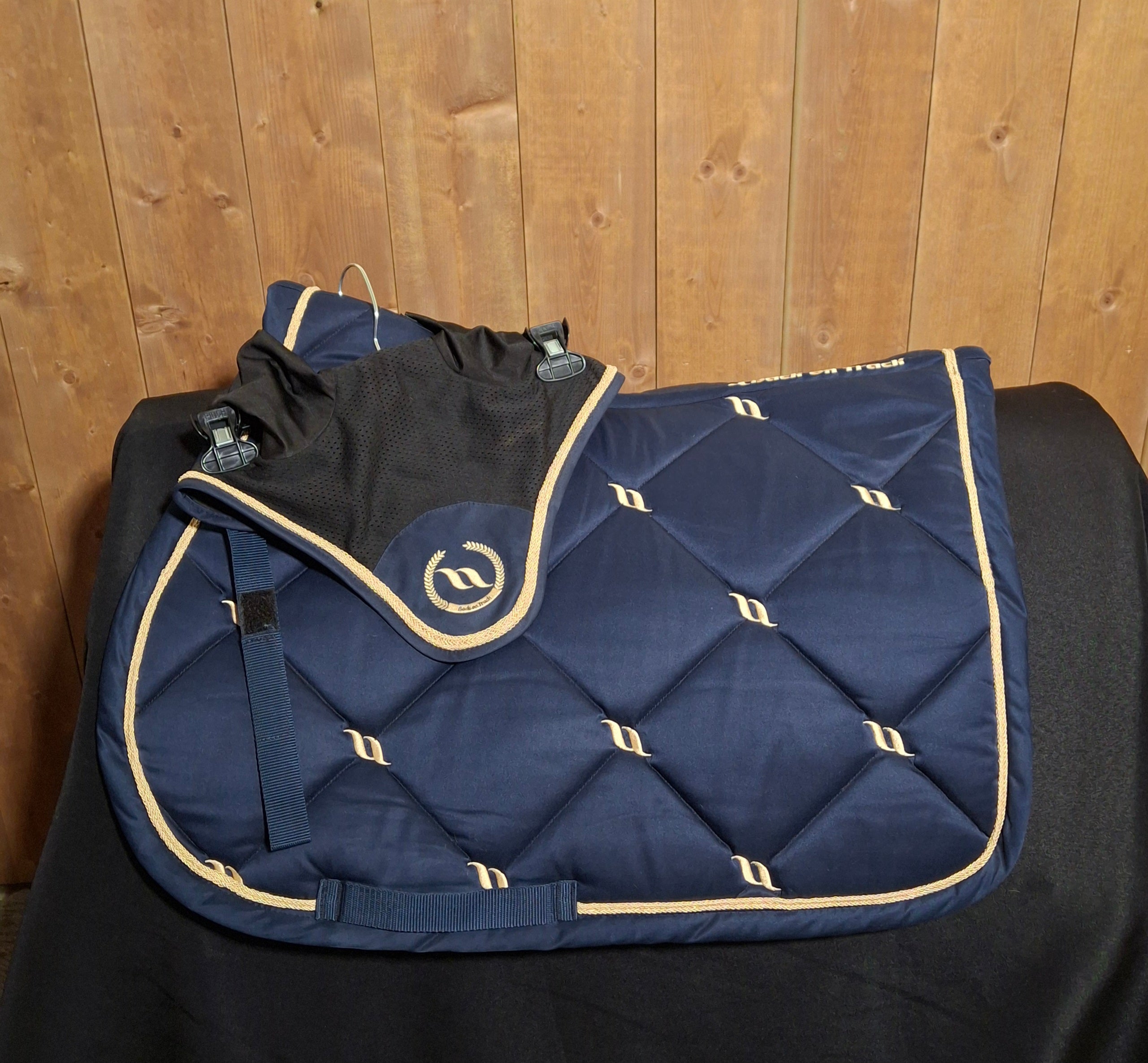 Used Back On Track Nights Collection Saddle Pad & Ear Bonnet Set