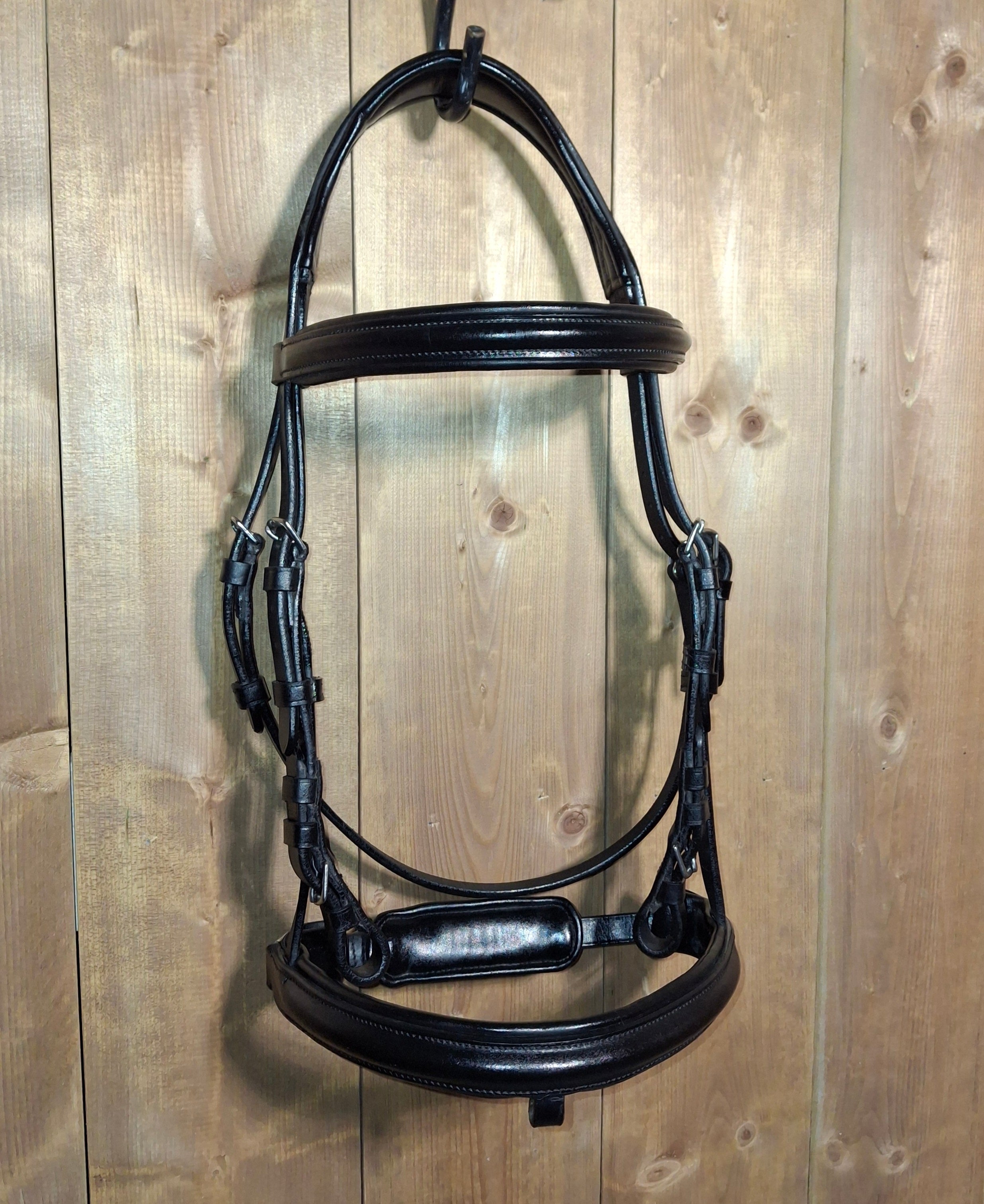 Used Avignon Aspen Black Dressage Bridle Cob Size