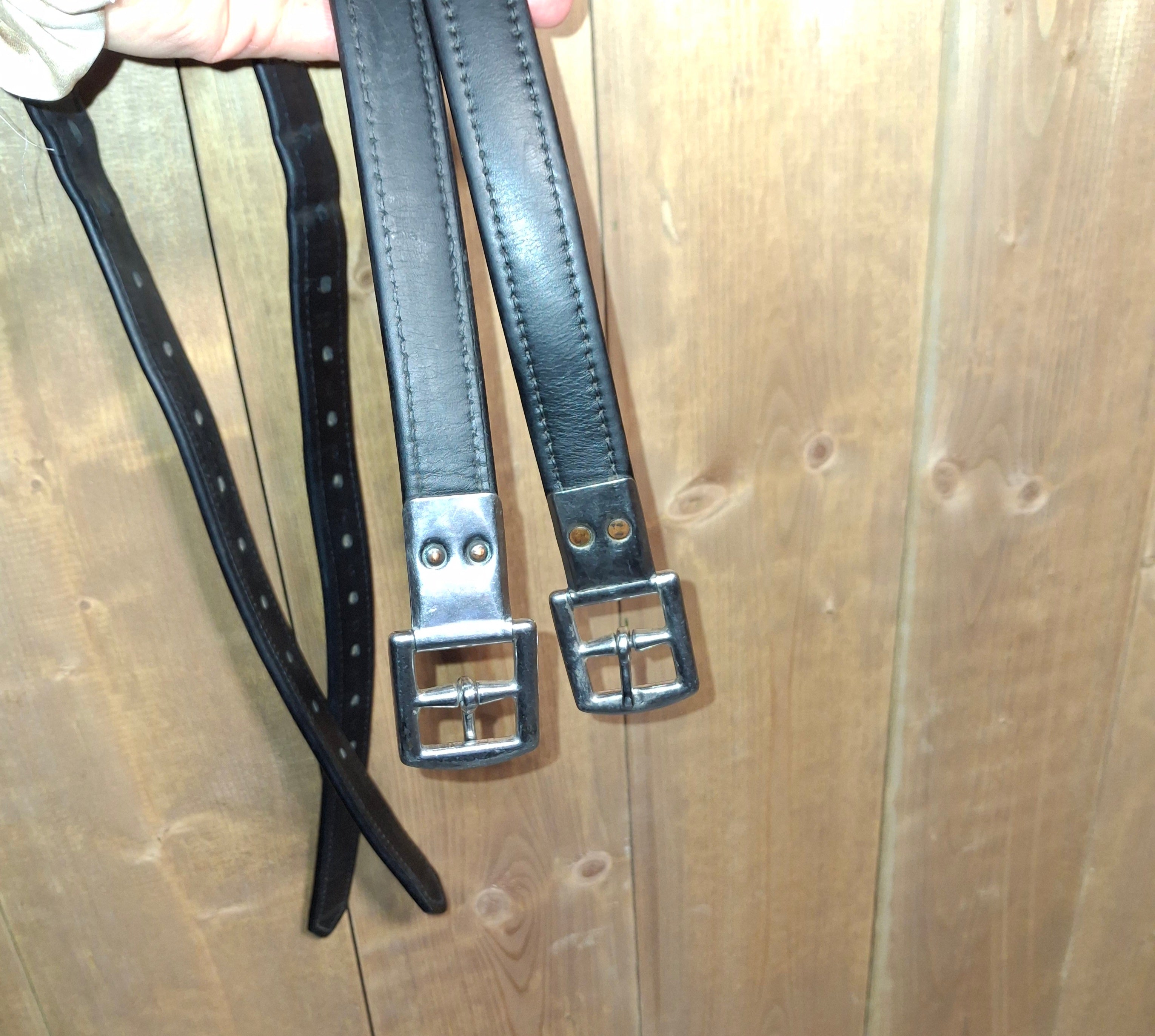 Used Bates Black English Leathers 58"