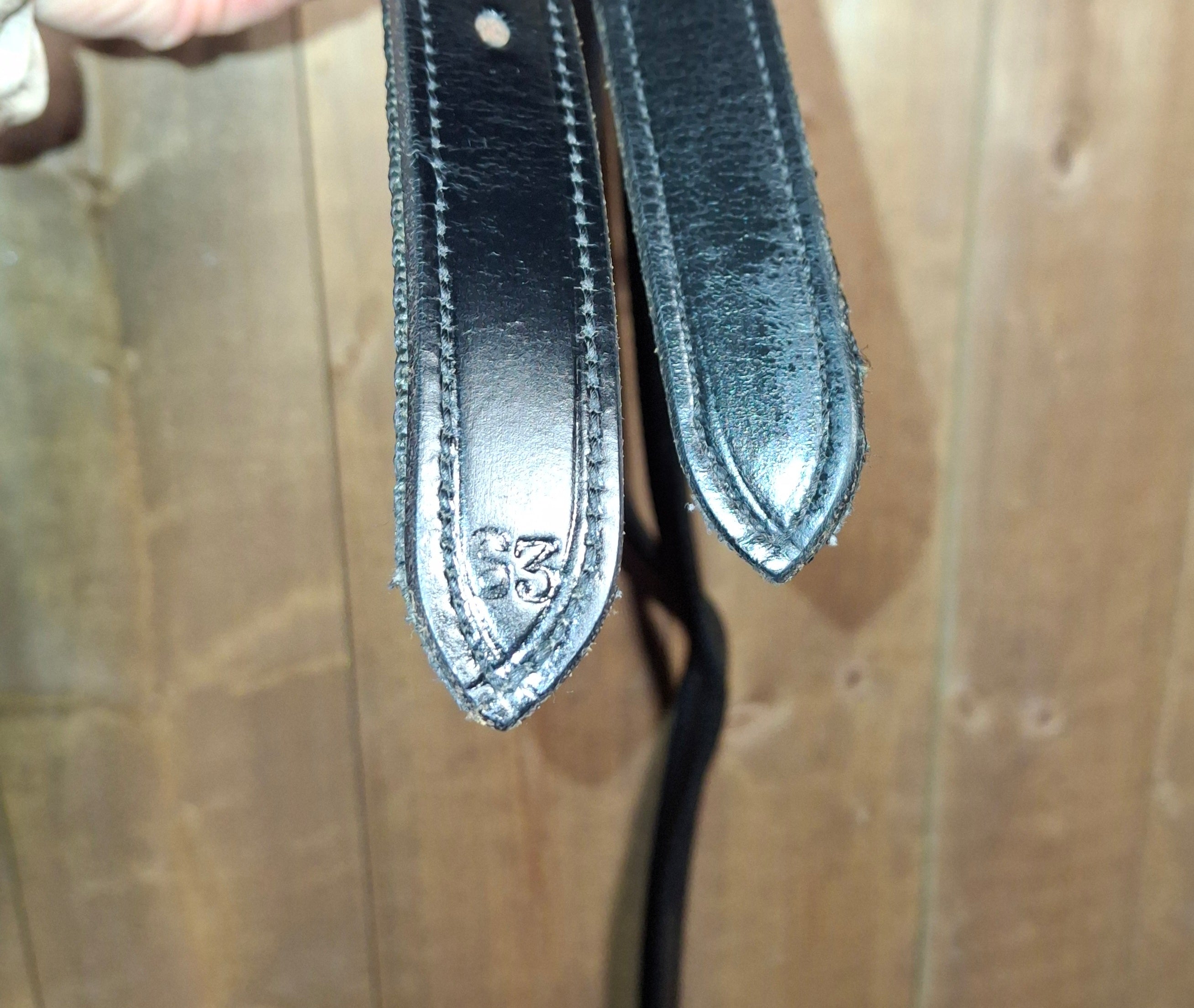 Used Black 63" Stirrup Leathers