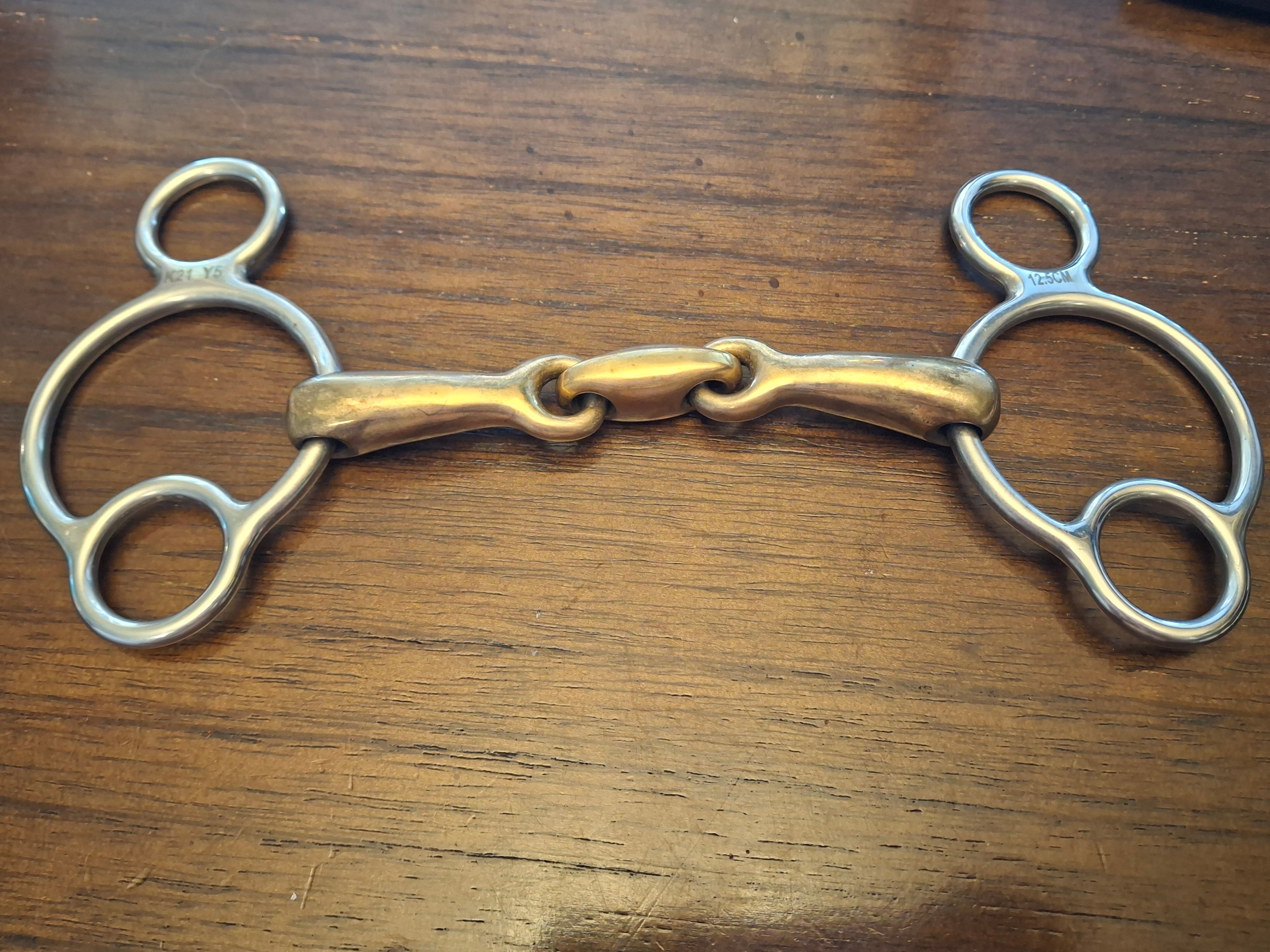 Used Shires Brass Alloy Universal/Gag Bit with Lozenge 12.5 cm
