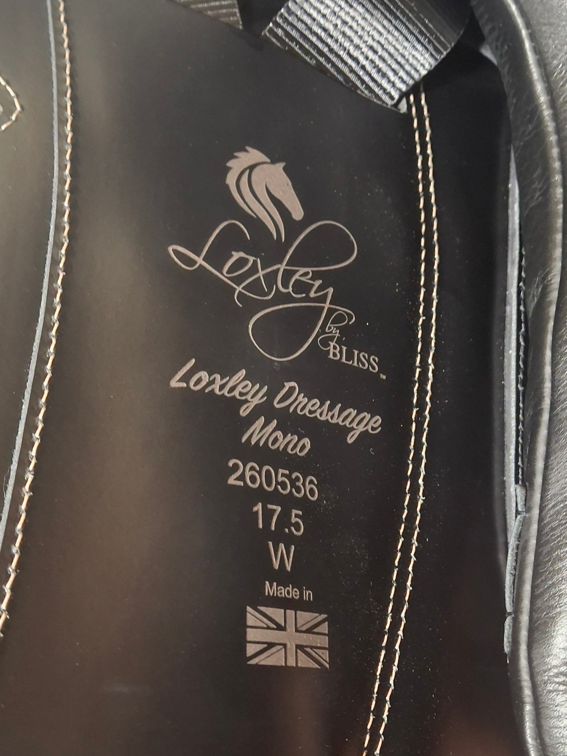 New 17.5" Loxley by Bliss Dressage Monoflap Demo Saddle