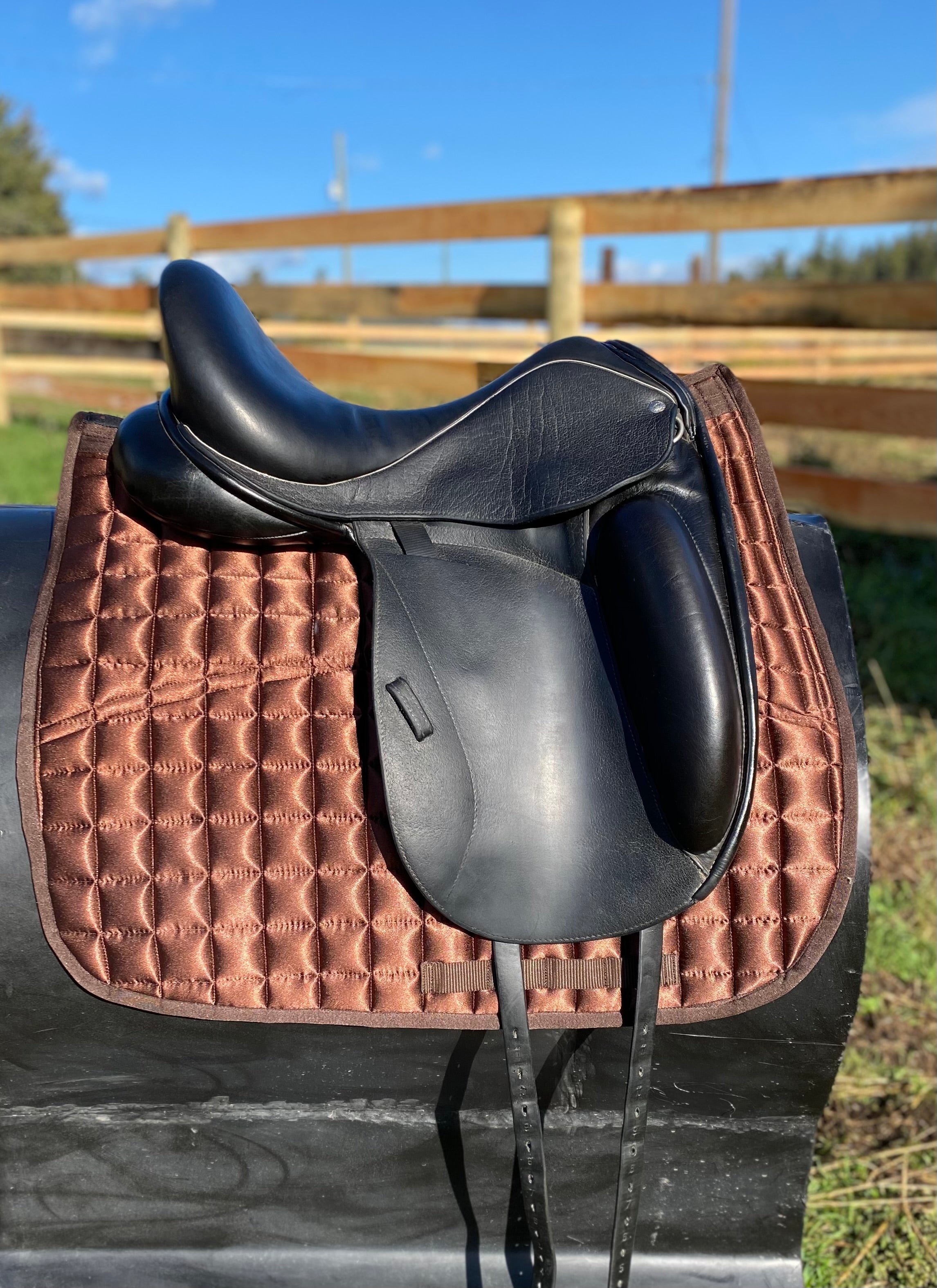 Used 17" Custom Icon Flight Dressage Saddle