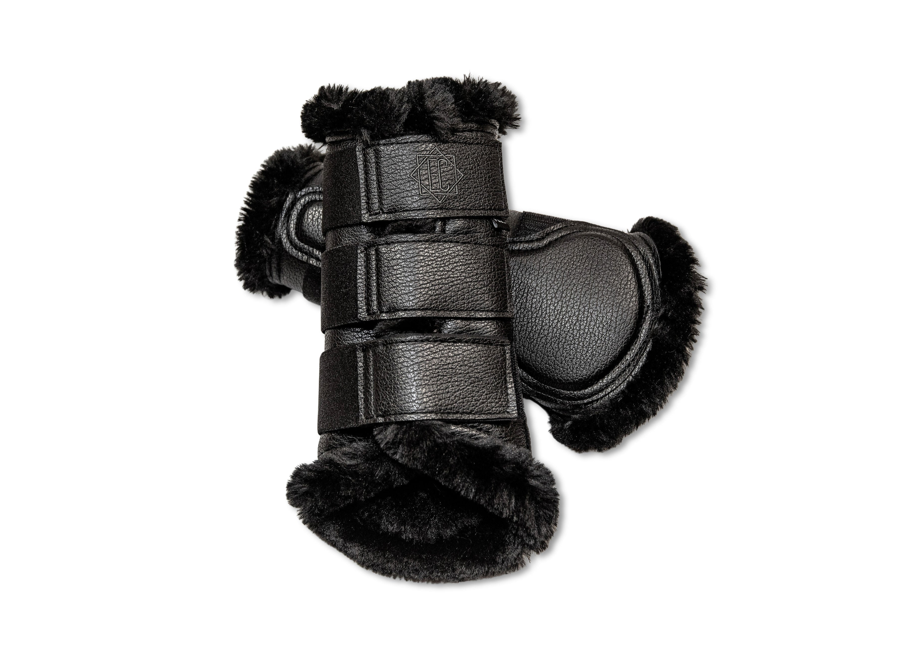 Dark Obsidian Black Brush Boots
