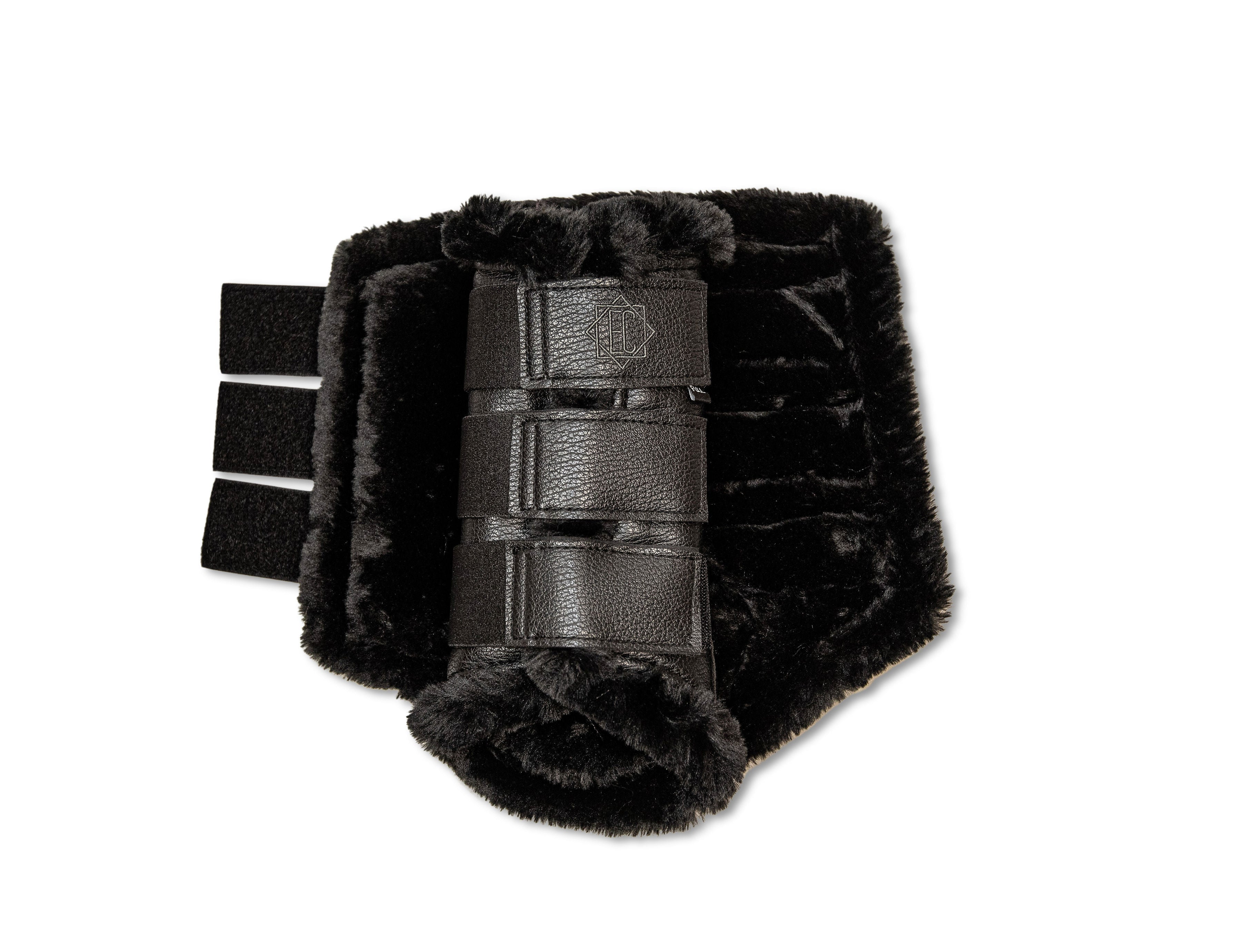 Dark Obsidian Black Brush Boots