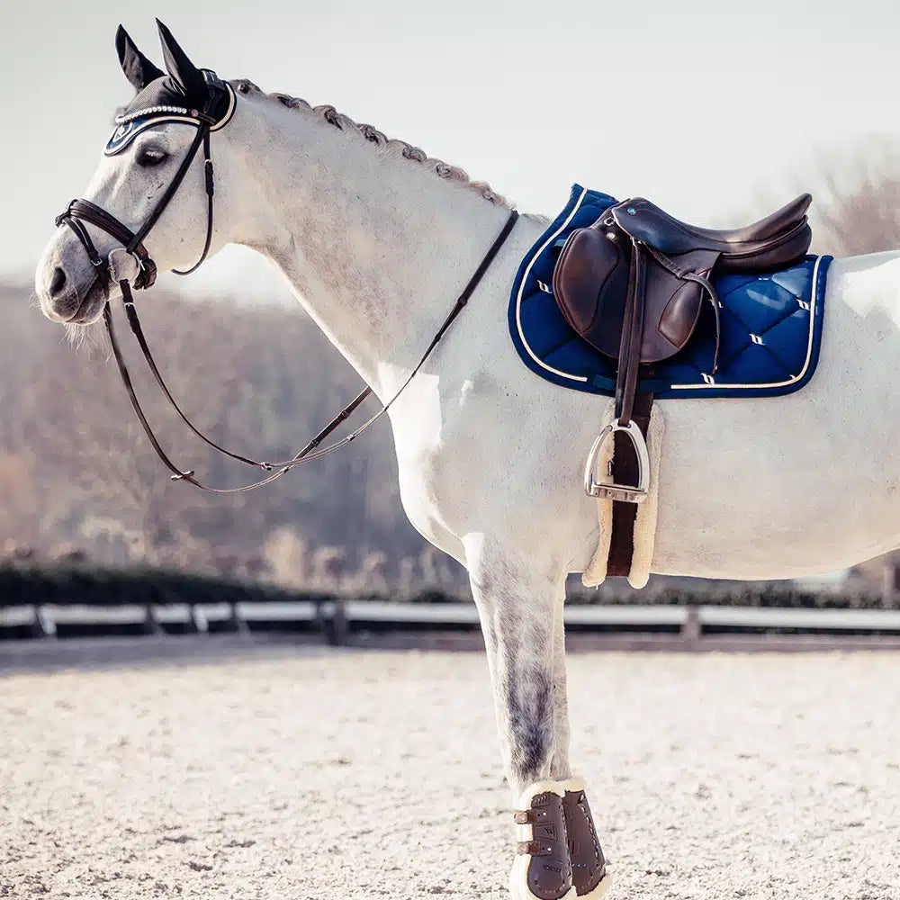 Used Back On Track Nights Collection Saddle Pad & Ear Bonnet Set