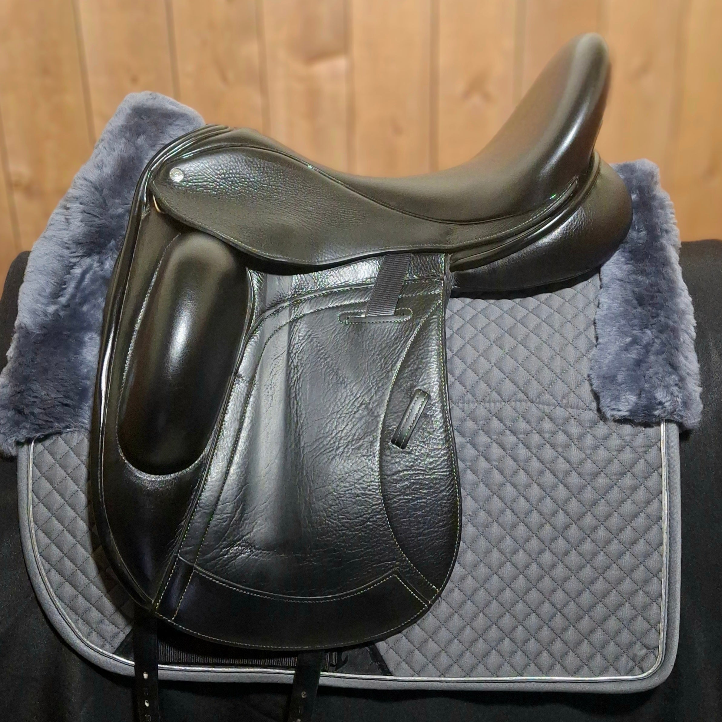 Used 17.5" Custom Icon Coda W Dressage Saddle