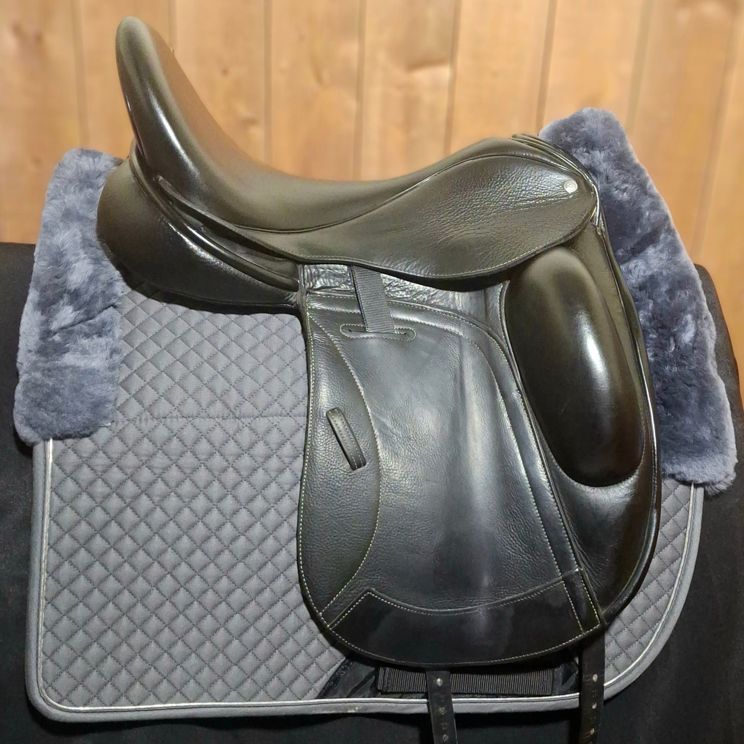 Used 17.5" Custom Icon Coda W Dressage Saddle