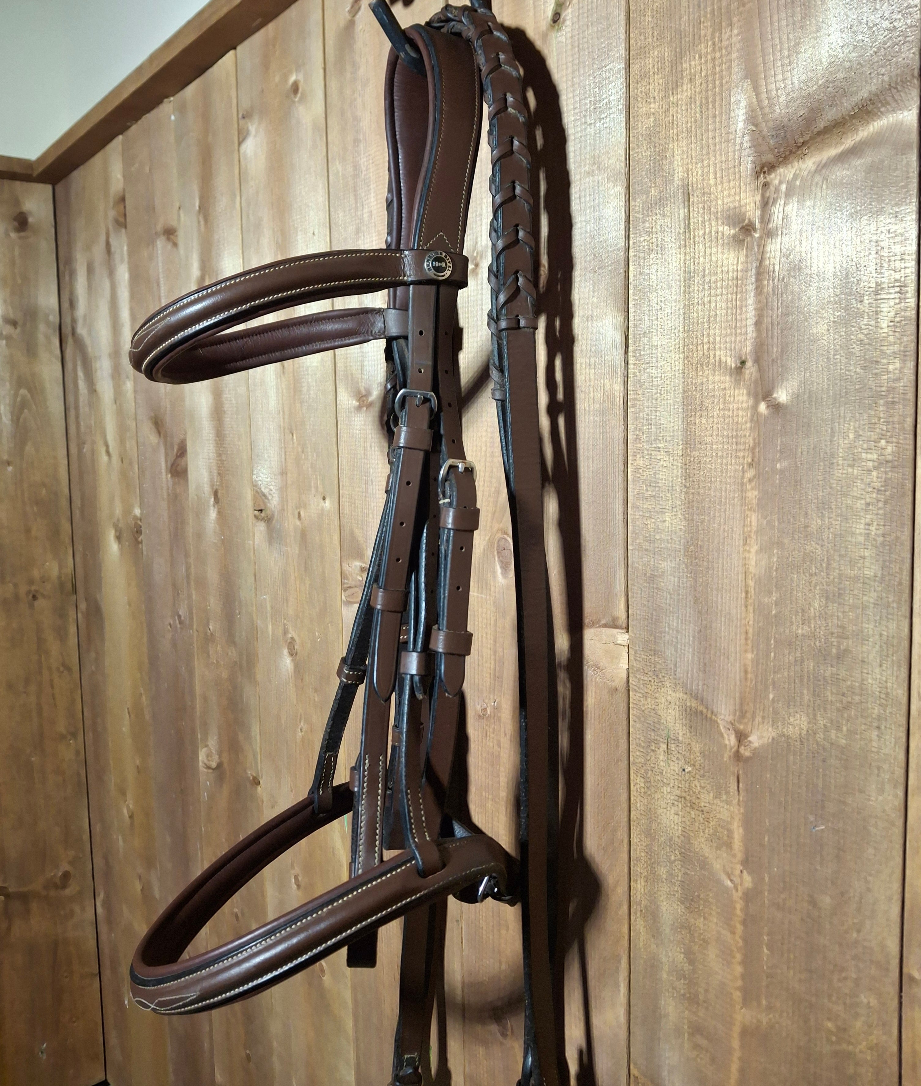 Used HDR Pro Mono Crown Fancy Stitched Bridle Horse Size