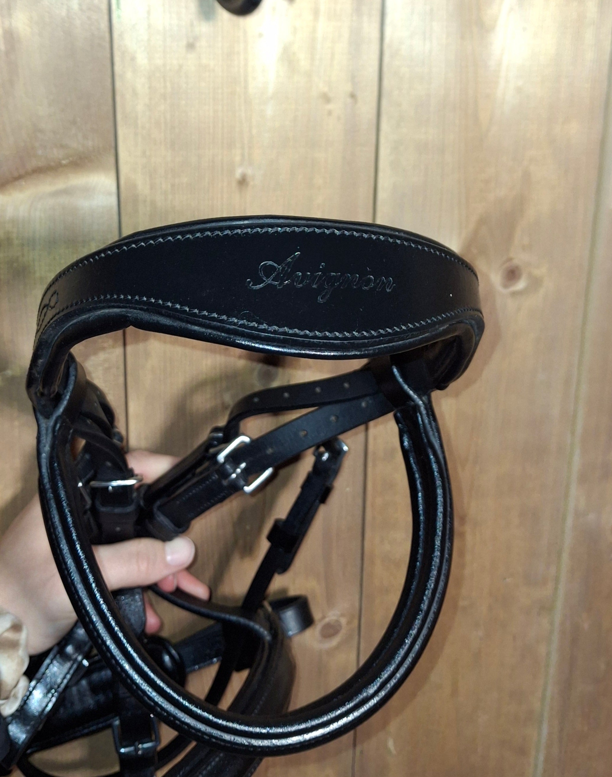 Used Avignon Aspen Black Dressage Bridle Cob Size