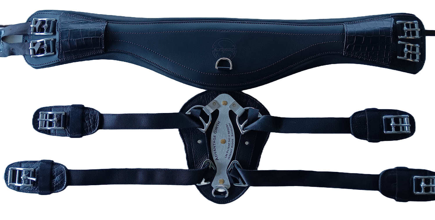 Fit is small so please add 10cm to your normal girth length. Correct fit is shown in product pictures above. Front point/buckle is longer than the rear point/buckle. See comparison photo above of an Advantage girth that is 10cm bigger than a standard girth.